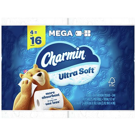 <R> 4-PK CHARMIN ULTRA SOFT BA8.248#  MEGA ROLL