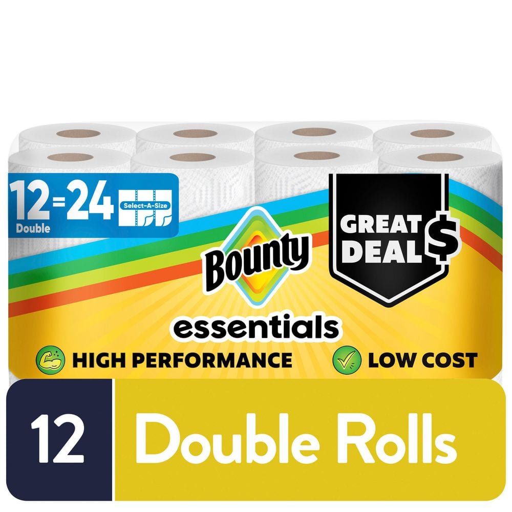 BOUNTY ESSENTIALS PAPER TOWEL 12-DBL ROLLS/108 SHEETS PER RL