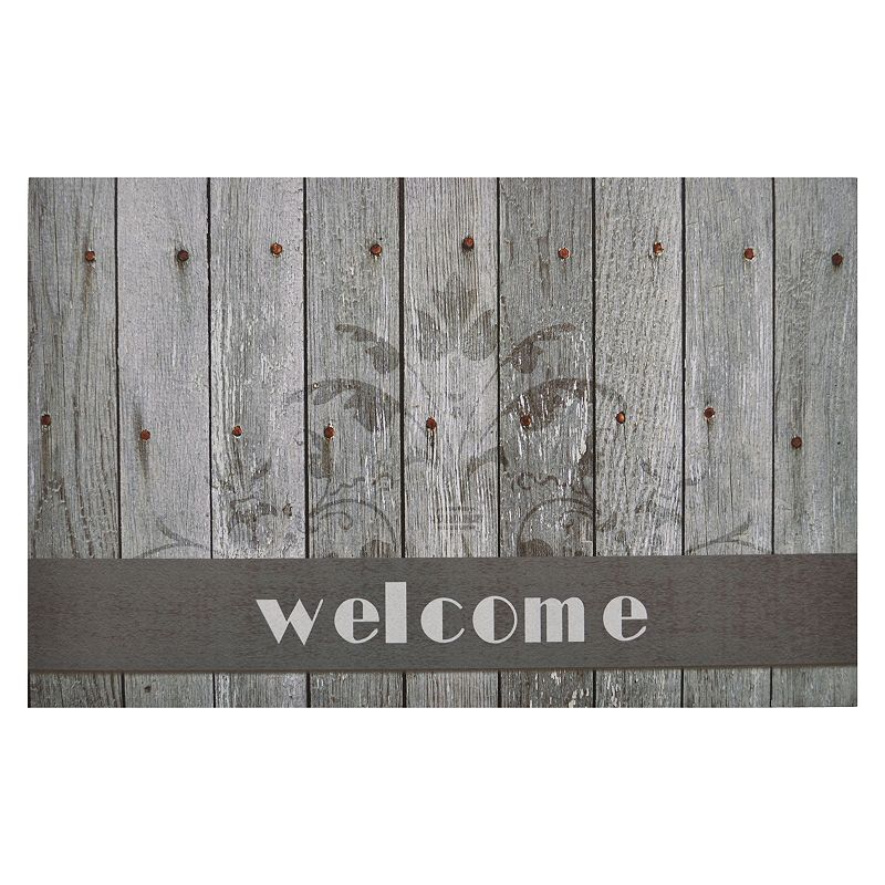 <C> 18"X30" WOOD WELCOME MAT