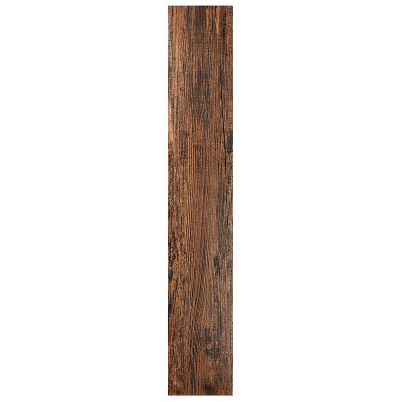 <C> PEEL & STICK VINYL PLANKS MAHOGANY 10 PER BOX