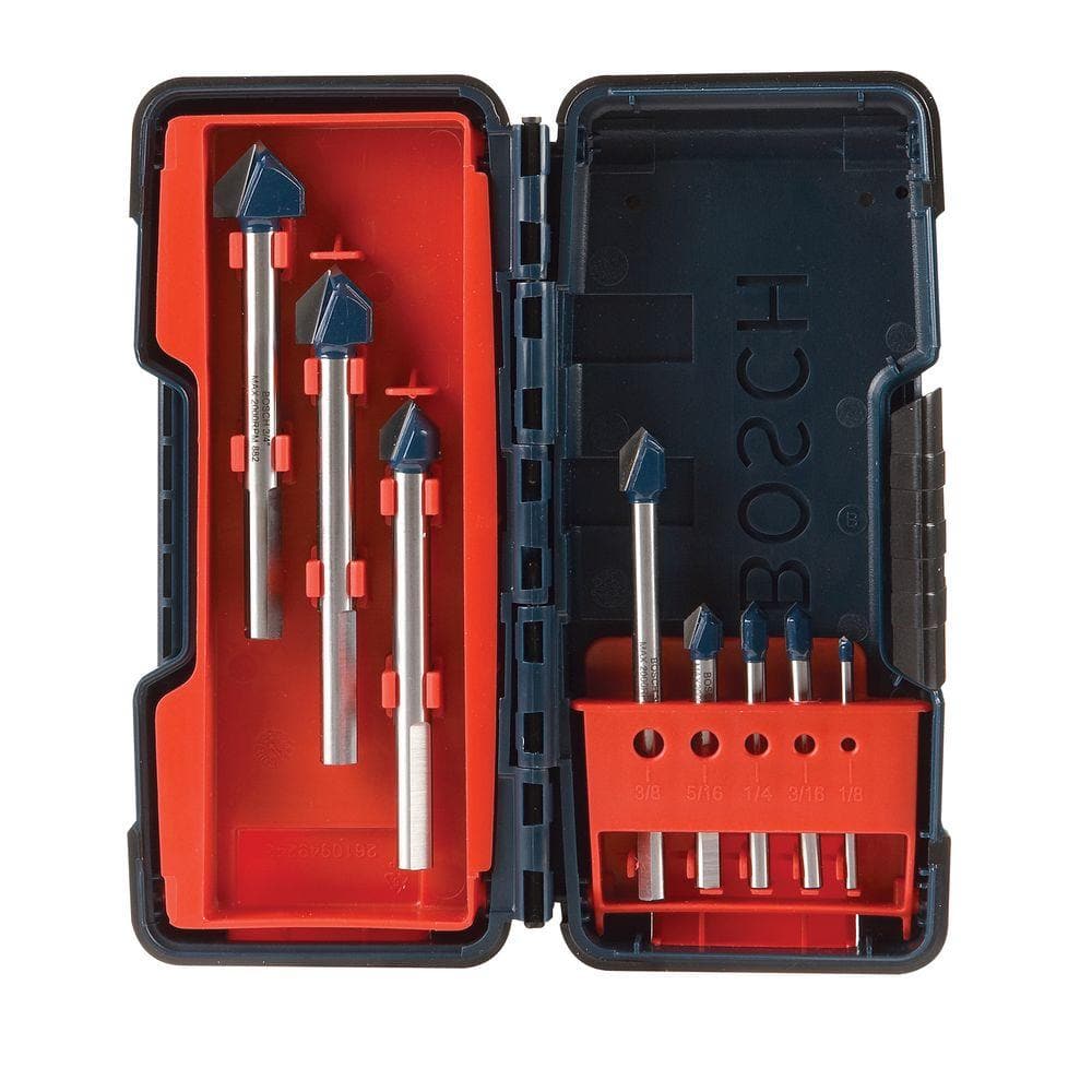 8pc GLASS/TILE BIT SET        CARBIDE TIP/REINFORCED HEAD