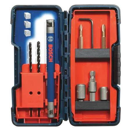 9pc.FLAT SHANK DRILL BIT SET  MASONARY FASTENING SYSTEM