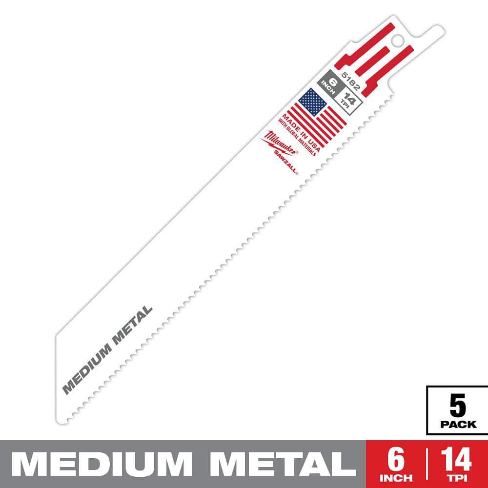5PK 6" 14T SAWZALL MTL BLADES BI-METAL