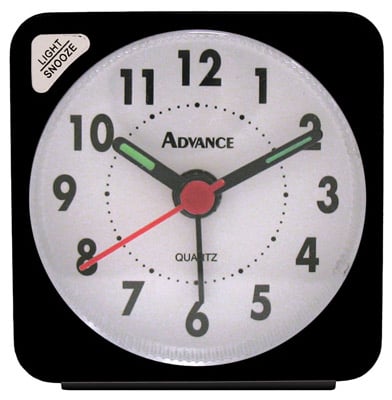 QTZ AA TRAVEL ALARM           BLK CUBE/SNOOZE/ANALOG