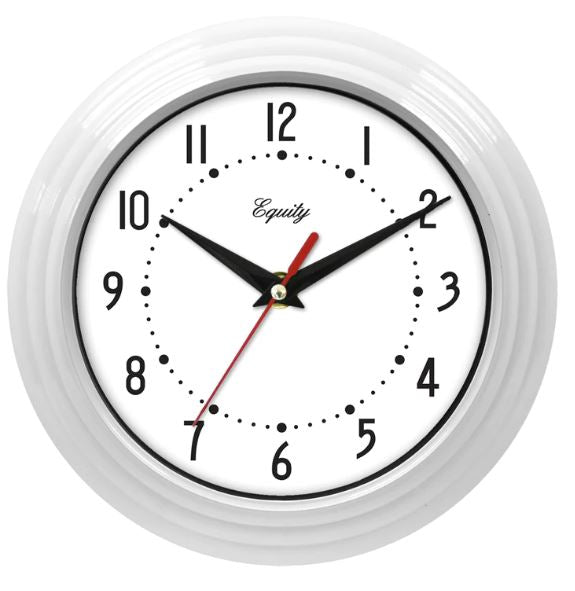 8"RD WHT AA WAL CLOCK         6.5"WHT FACE/QUARTZ/INDOOR