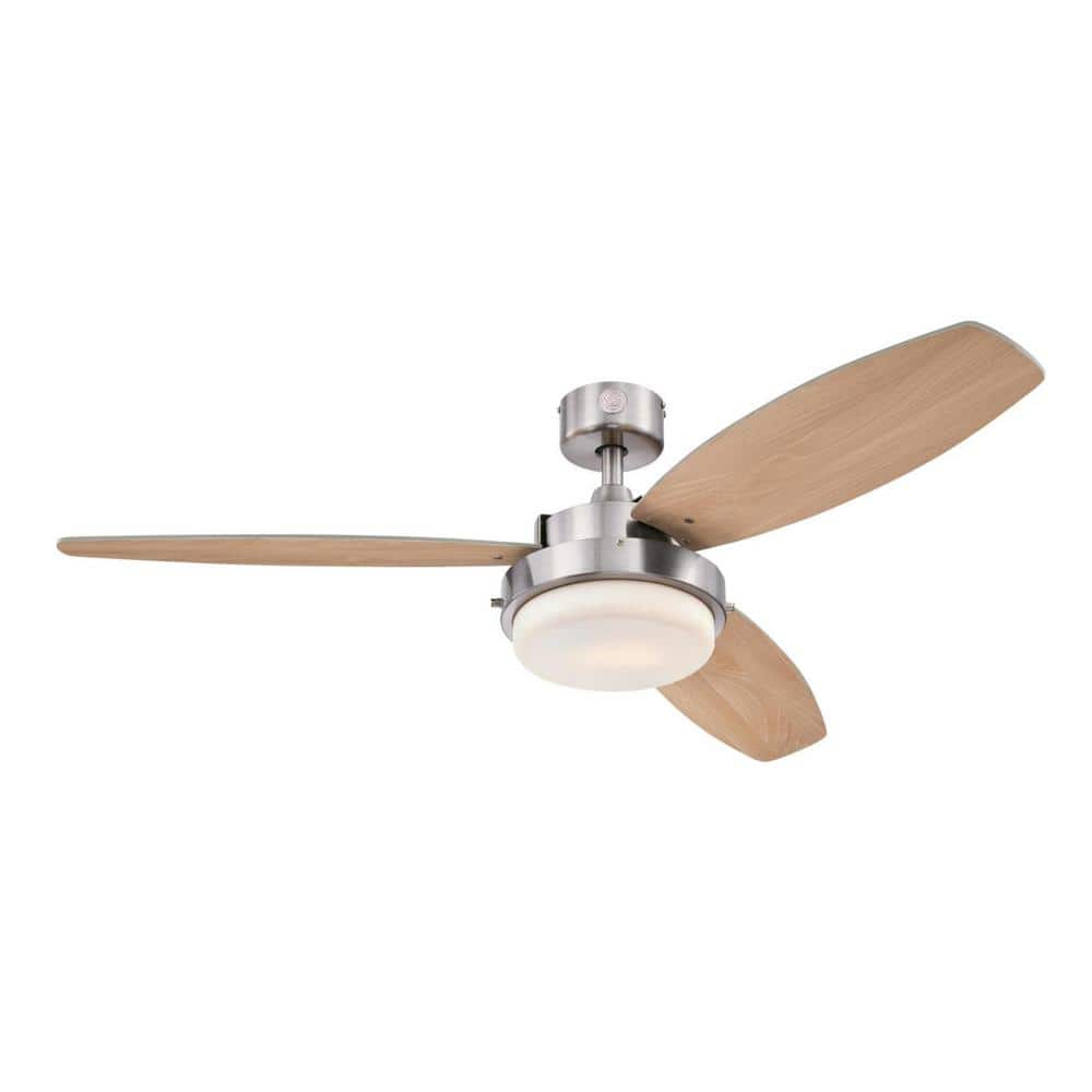 52"3BLD BN D/R C/FAN W/FIXTUREBRSH NKL/4"DWROD 2-13w LED BLB