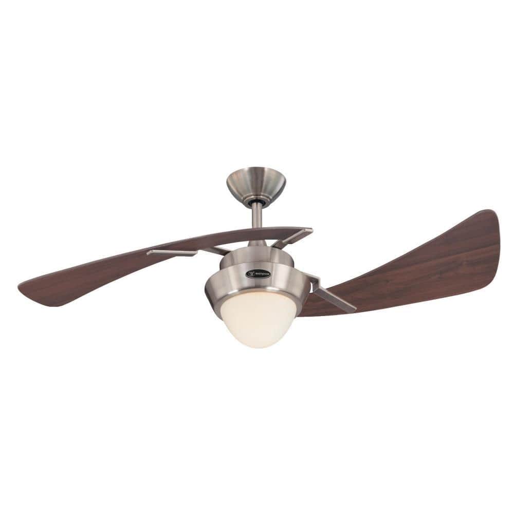 48"2BLD BN D/R C-FAN W/FIXTUREBR NKL/4SPD/DWNROD/2-40wCDLBRA