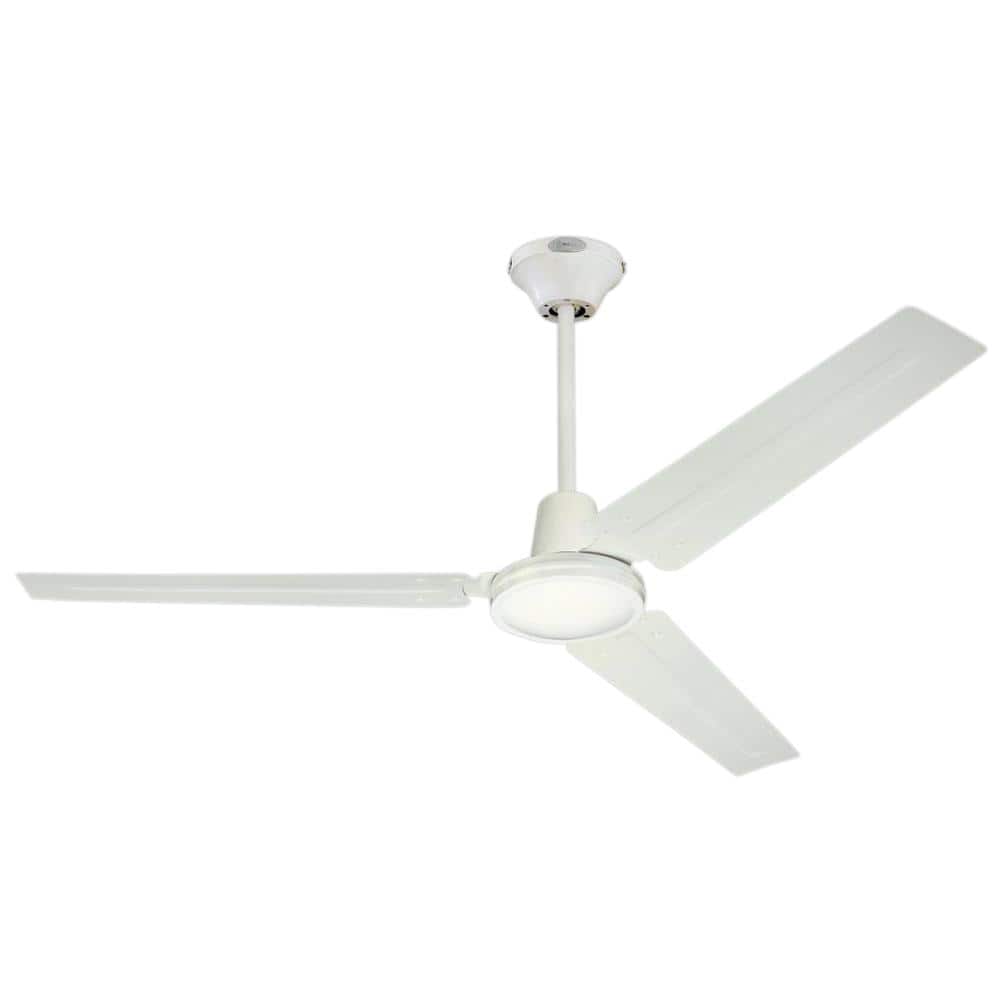 56"3BDL.WHT.COM C/FAN-DOWNROD STEEL BLADE/5 SPD/WALL CONTROL