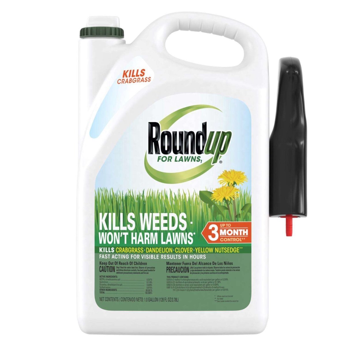 1GAL ROUND UP FOR LAWNS       SAFE FOR GRASS KILLS CRABGRASS