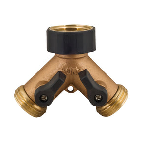 METAL 2-WAY HOSE VALVE WITH   BUILT IN SHUT OFF VALVES