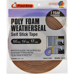 1"X 1/4" FOAM WEATHERSEAL TAPE